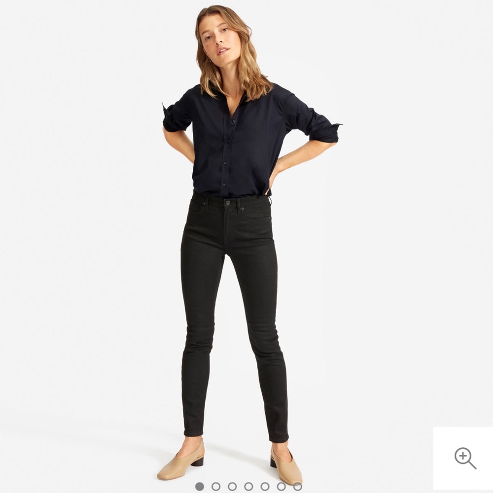 Everlane mid rise black ankle skinny jeans